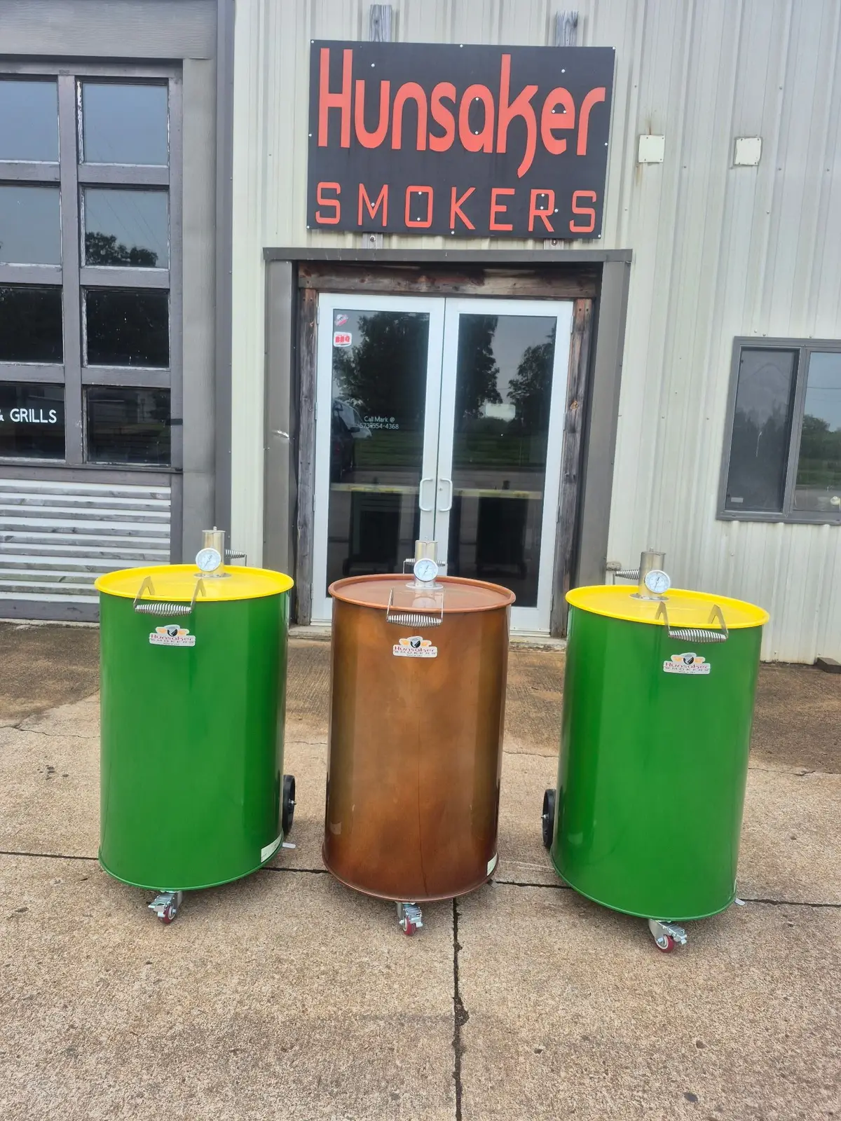 Hunsaker Smokers drum smokers available from Yankee Twang Barbecue Co.